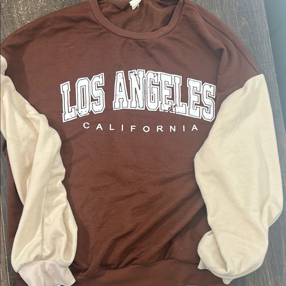 Amazon Collegiate Brown and Cream Hoodie